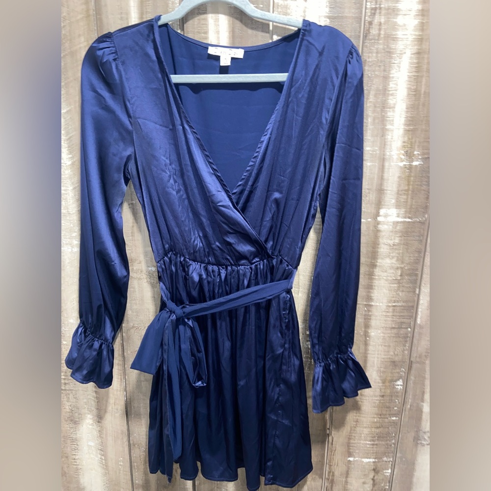 Blue Silky mini dress